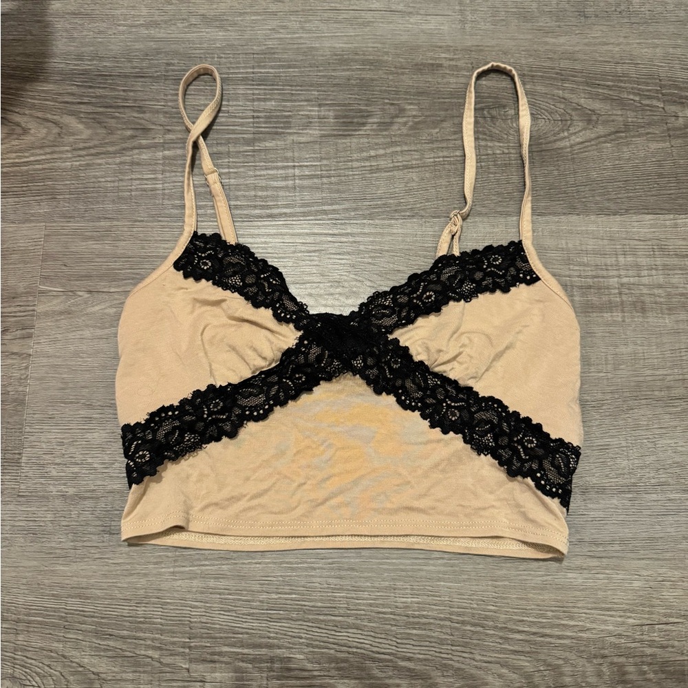 Adika Tan and Black Lace Bandeau